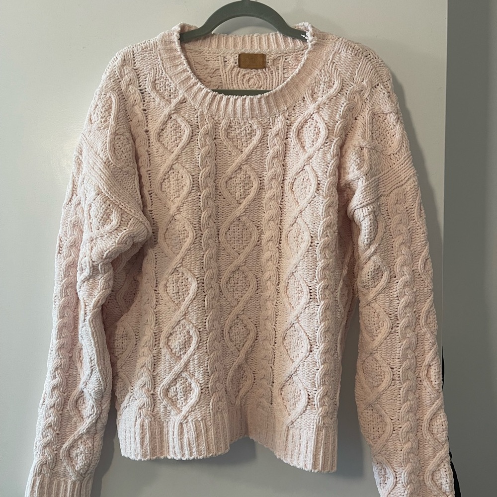 Pink Cable Knit Sweater